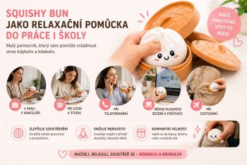 Squishy Bun: Virální mačkací knedlíček, který pomáhá proti stresu a baví miliony lidí