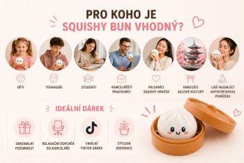 Squishy Bun: Virální mačkací knedlíček, který pomáhá proti stresu a baví miliony lidí