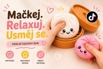 Squishy Bun: Virální mačkací knedlíček, který pomáhá proti stresu a baví miliony lidí