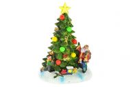 Ručně malovaný vánoční stromeček s LED světýlky - 18 cm