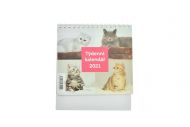 Týdenní kalendář 2021 (16x14cm) - Kočky