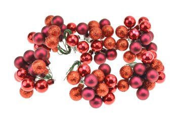 Skleněné dekorační kouličky (1cm) na svazku - Červené