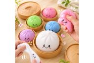 Squishy Dumpling antistresový mačkací knedlík v bambusovém košíku
