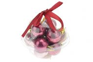 Vánoční kouličky na stromeček, červená perleť - Set 12ks 30mm