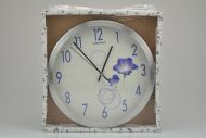 Nástěnné hodiny TIMEGOLD (28cm) - Fialové květy