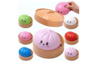 Squishy Dumpling antistresový mačkací knedlík v bambusovém košíku