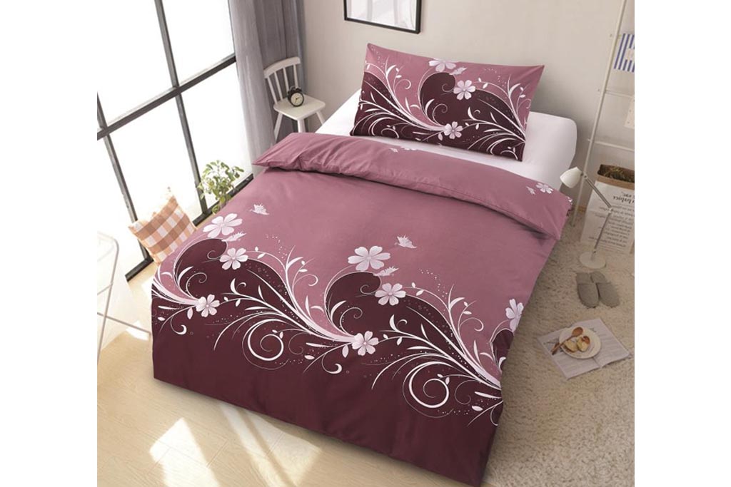 Microtop povlečení 140x200+70x90 Květinové vlny - Červená Microtop povlečení 140x200+70x90 Květinové vlny - Červená