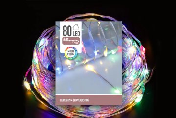 Vánoční LED řetěz JK Home Décor 80 barevných světýlek, multicolor, 4 m