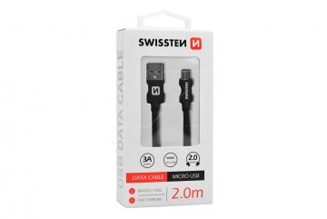 SWISSTEN Datový kabel Textile microUSB 2,0 m SWISSTEN Datový kabel Textile microUSB 2,0 m