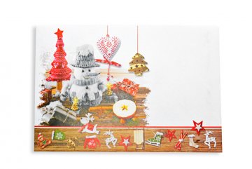 Vánoční obálky 177 x 120 mm - Sněhulák s dekoracema