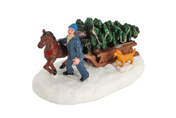 Vánoční stromek, pán s koněm a pes - figurka…