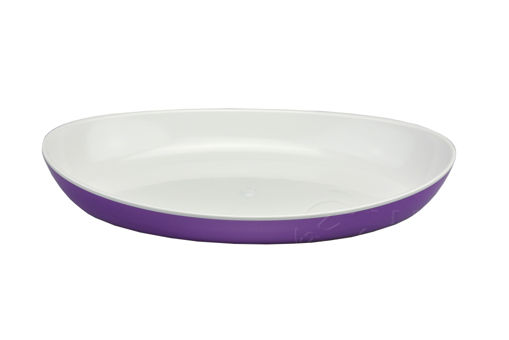 Dvoubarevná plastová miska na potraviny IRAK 400ml - Fialová (21x13x2,5cm) Dvoubarevná plastová miska na potraviny IRAK 400ml - Fialová (21x13x2,5cm)
