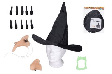 Sada na čarodějnice (noc, brada, prsty, klobouk…