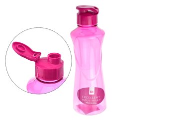 Sportovní lahev na vodu 0,9l s krytem a nápitkem - Růžová