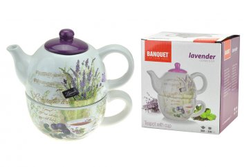 Konvička se šálkem 360+330ml - Levandule Konvička se šálkem 360+330ml - Levandule