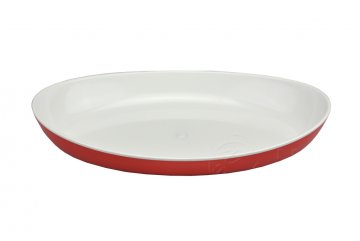 Dvoubarevná plastová miska na potraviny IRAK 400ml - Červená (21x13x2,5cm) Dvoubarevná plastová miska na potraviny IRAK 400ml - Červená (21x13x2,5cm)