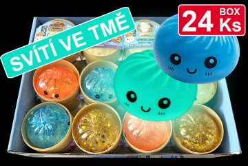 Squishy Bun Glow in the Dark Edition - BOX 24 ks