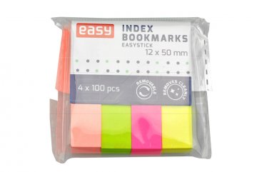 Zvýrazňující samolepící záložky EASY (12x50mm) - 400 lístků mix barev Zvýrazňující samolepící záložky EASY (12x50mm) - 400 lístků mix barev