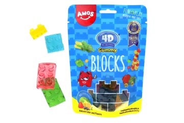 Amos 4D Želé Bonbony Bloky Kostky 72g
