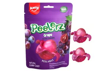 Amos Peelerz Gummy Grape 65 g - Želé bonbóny s hroznovou náplní