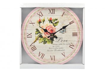 Nástěnné hodiny FLORA (33.5cm) - Růže love Nástěnné hodiny FLORA (33.5cm) - Růže love