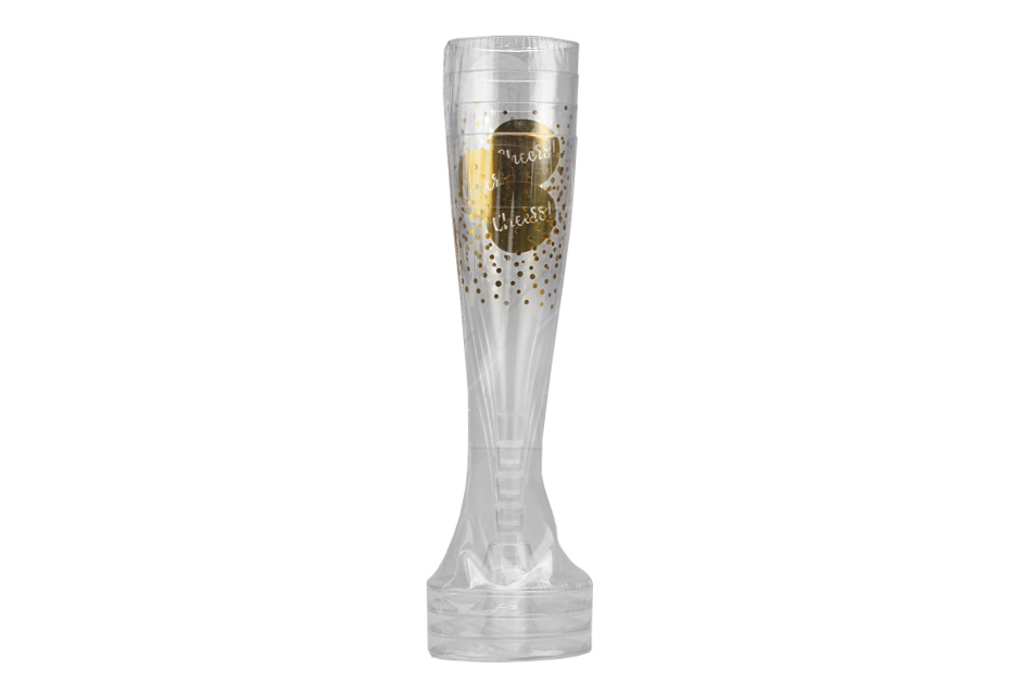 Set 4ks plastových pohárů na šampaňské EH CHEERS! - Zlatý (17,5cm) Set 4ks plastových pohárů na šampaňské EH CHEERS! - Zlatý (17,5cm)