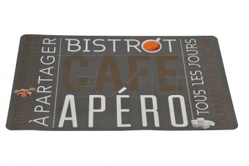 Vinylové prostírání (43.5x28.5cm) - CAFE APÉRO - Šedé Vinylové prostírání (43.5x28.5cm) - CAFE APÉRO - Šedé