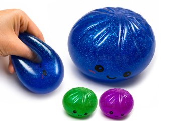 Squishy Bun Glitter - mačkací knedlíček s glitry, mix barev