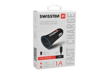 Nabíječka mobilů do auta SWISSTEN 1A 1USB - Micro USB Nabíječka mobilů do auta SWISSTEN 1A 1USB - Micro USB