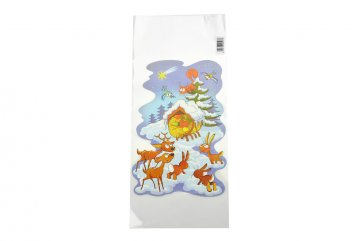 Vánoční taška dětská, celofánová - Zvířátka u krmelce