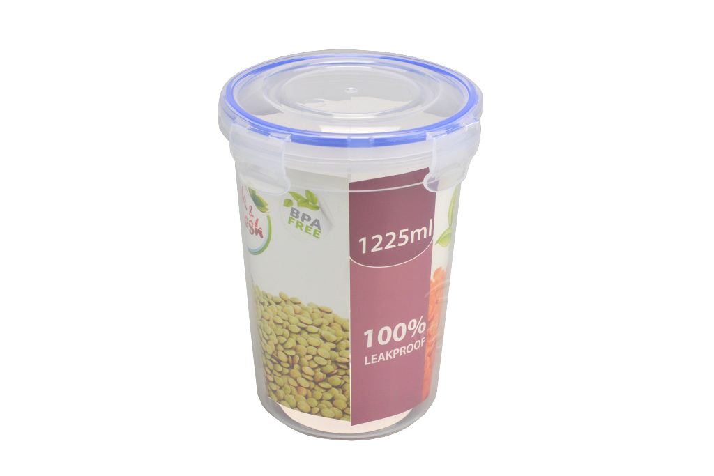 Kulatý plastový box na potraviny se silikonovým těsněním (13x16,5cm) - 1225ml Kulatý plastový box na potraviny se silikonovým těsněním (13x16,5cm) - 1225ml