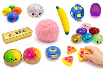 Antistresový Squishy set 10 ks - mačkací, fidget hračky a antistresové pomůcky