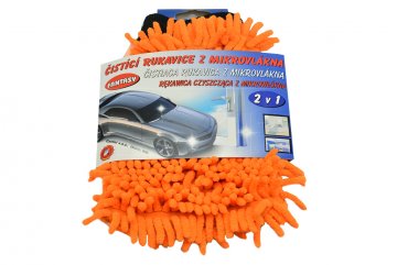 Čistící rukavice z mikrovlákna 2v1 - Oranžová Čistící rukavice z mikrovlákna 2v1 - Oranžová