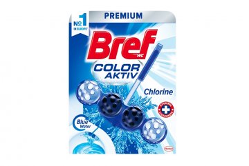 Bref Color Aktiv tuhý WC blok 50g - Chlorine Bref Color Aktiv tuhý WC blok 50g - Chlorine