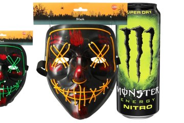 Monster Energy Nitro Halloween Set - LED maska + Energy drink 500 ml