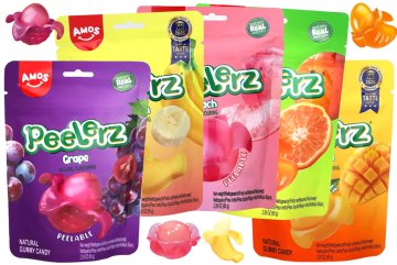 Degustační balíček Amos Peelerz Gummy želé - 5 ovocných příchutí