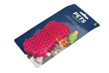 Gumový masírovací kartáč pro psy - Růžový (11,5cm) Gumový masírovací kartáč pro psy - Růžový (11,5cm)