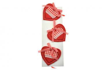 Dekorační srdce na zavěšení (7cm) - Set 3ks