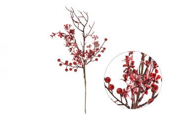 Dekorační zápich jeřabiny s květy k…