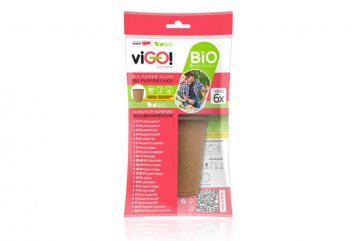 ViGo! BIO Papírový kelímek 250 ml, hnědý, 6 ks