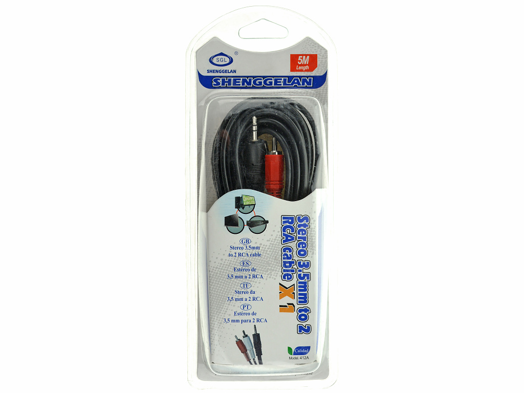 Audio propojovací kabel 3.5mm na 2xRCA - 3m Audio propojovací kabel 3.5mm na 2xRCA - 3m