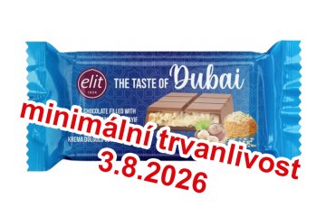 Dubajská čokoláda s ořechovým krémem 90g (DMT.3.8.2026)