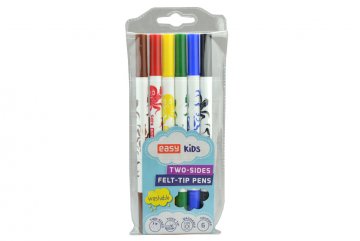 Oboustranné pratelné fixy EASY - Set 6 barev Oboustranné pratelné fixy EASY - Set 6 barev
