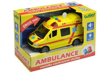 Vozidlo ambulance se zvukovými a světelnými efekty (14cm) Vozidlo ambulance se zvukovými a světelnými efekty (14cm)