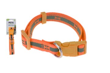 Obojek pro psy, reflexní oranžový 35-60 cm