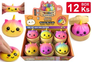 Squishy Bun Jednorožec - BOX 12 ks