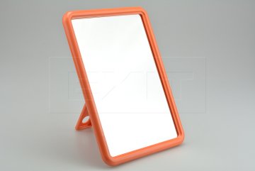 Obdélníkové zrcátko s plastovým stojánkem (18.5x13.5cm) - Oranžové Obdélníkové zrcátko s plastovým stojánkem (18.5x13.5cm) - Oranžové