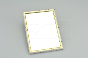 Zrcátko na pověšení na zeď (15x11cm) - Bílý rámeček s hvězdama