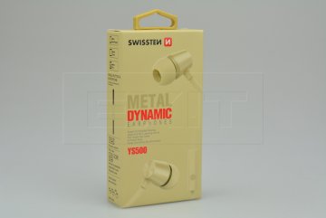 Stereo sluchátka s mikrofonem SWISSTEN YS500 METAL DYNAMIC - Zlaté