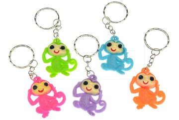 Plastový přívěšek na klíče GAZELO (3.5cm) - Opička - 1ks mix barev